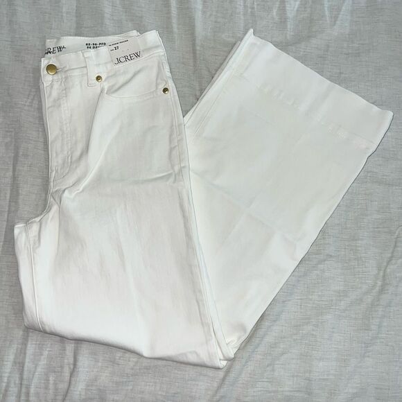 J. Crew women’s New wide leg denim trouser jean size 27 in white - Picture 8 of 11